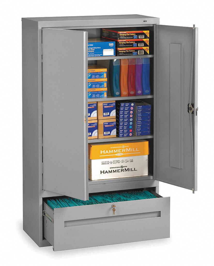Lateral File Drawer Cabinet 3 Shelf Gray