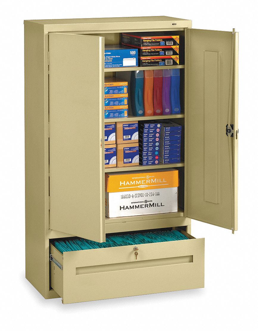 Lateral File Drawer Cabinet 3 Shelf Sand