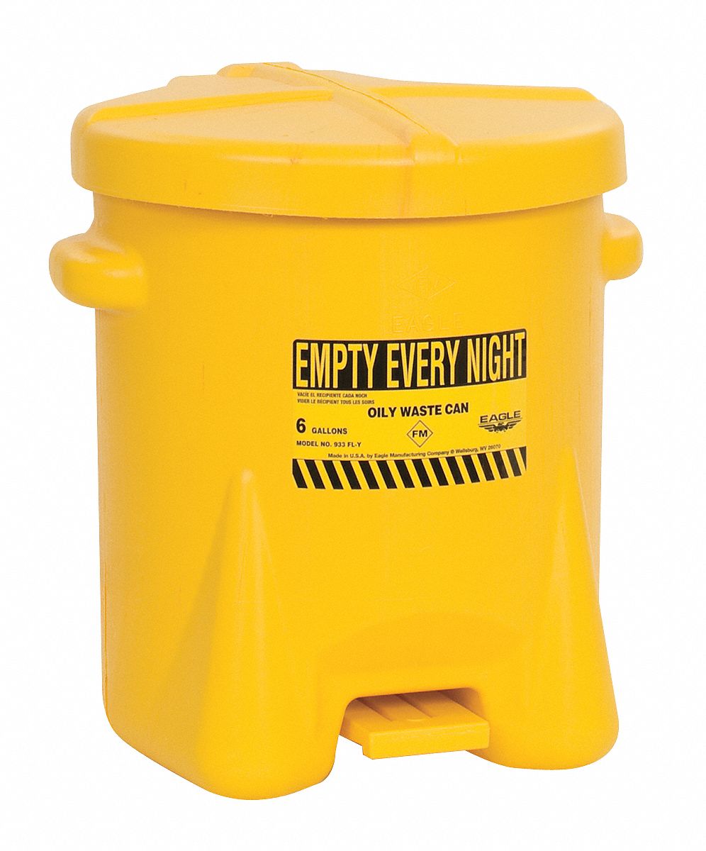 K8551 Oily Waste Can 6 gal Poly Yellow