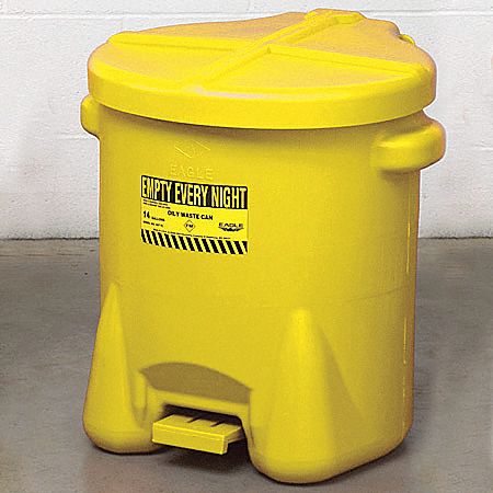 K8553 Oily Waste Can 14 gal Poly Yellow