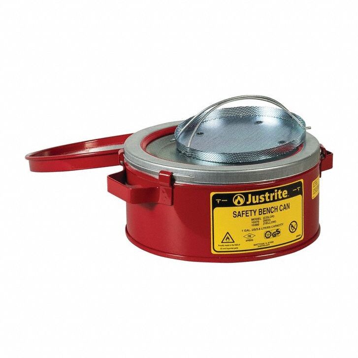 K8556 Bench Can 1 gal Galvanized Steel Red