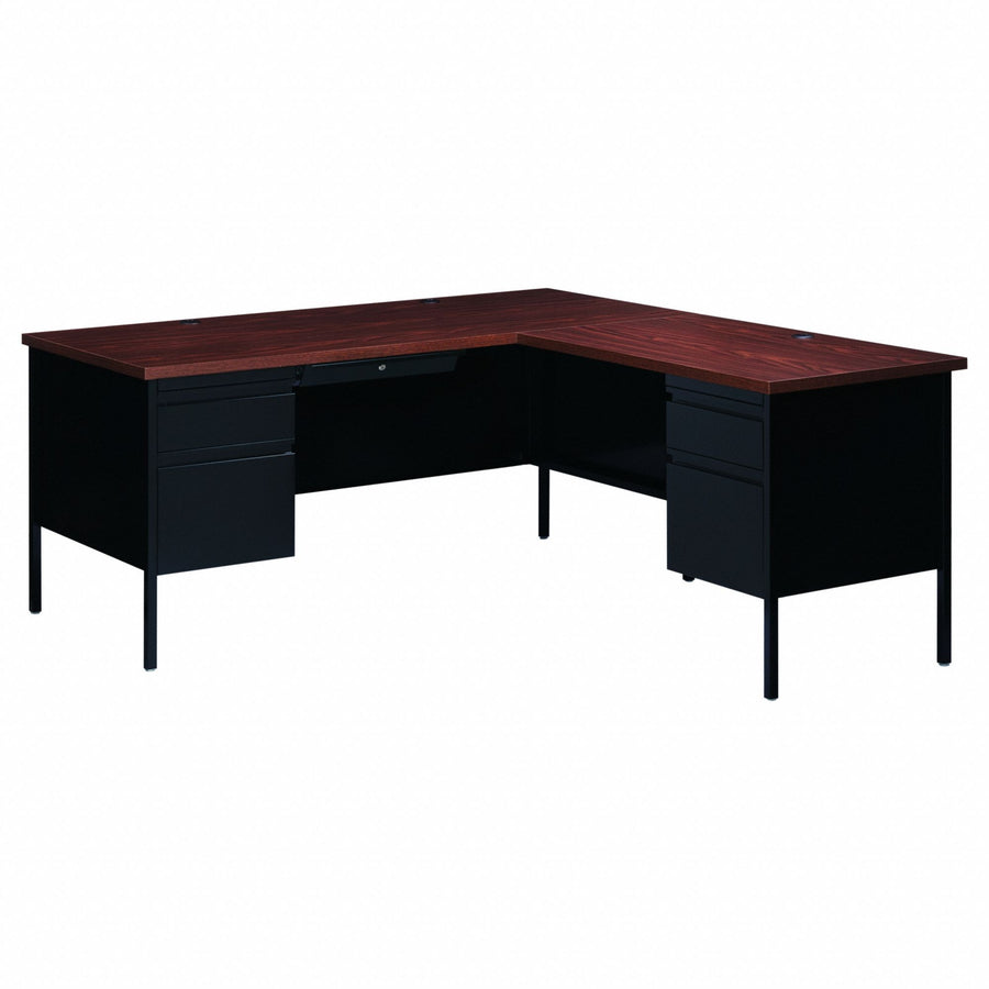 L-Shaped Desk 29 1/2 in H Black/Walnut