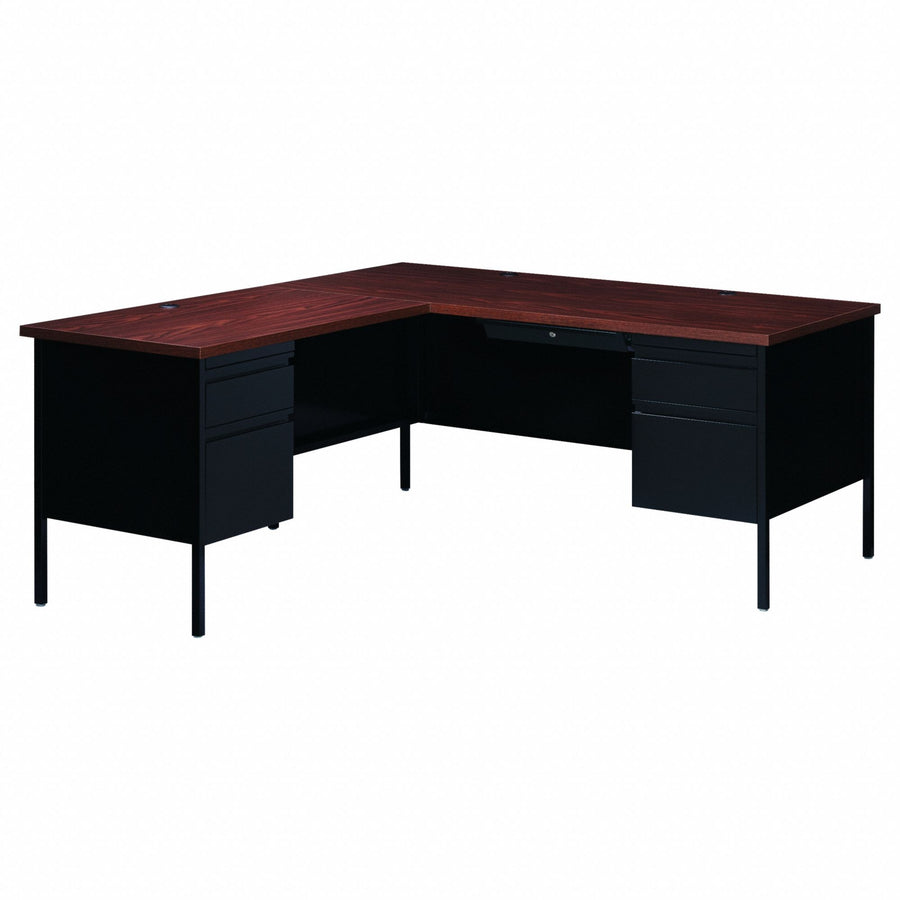 L-Shaped Desk 29 1/2 in H Black/Walnut