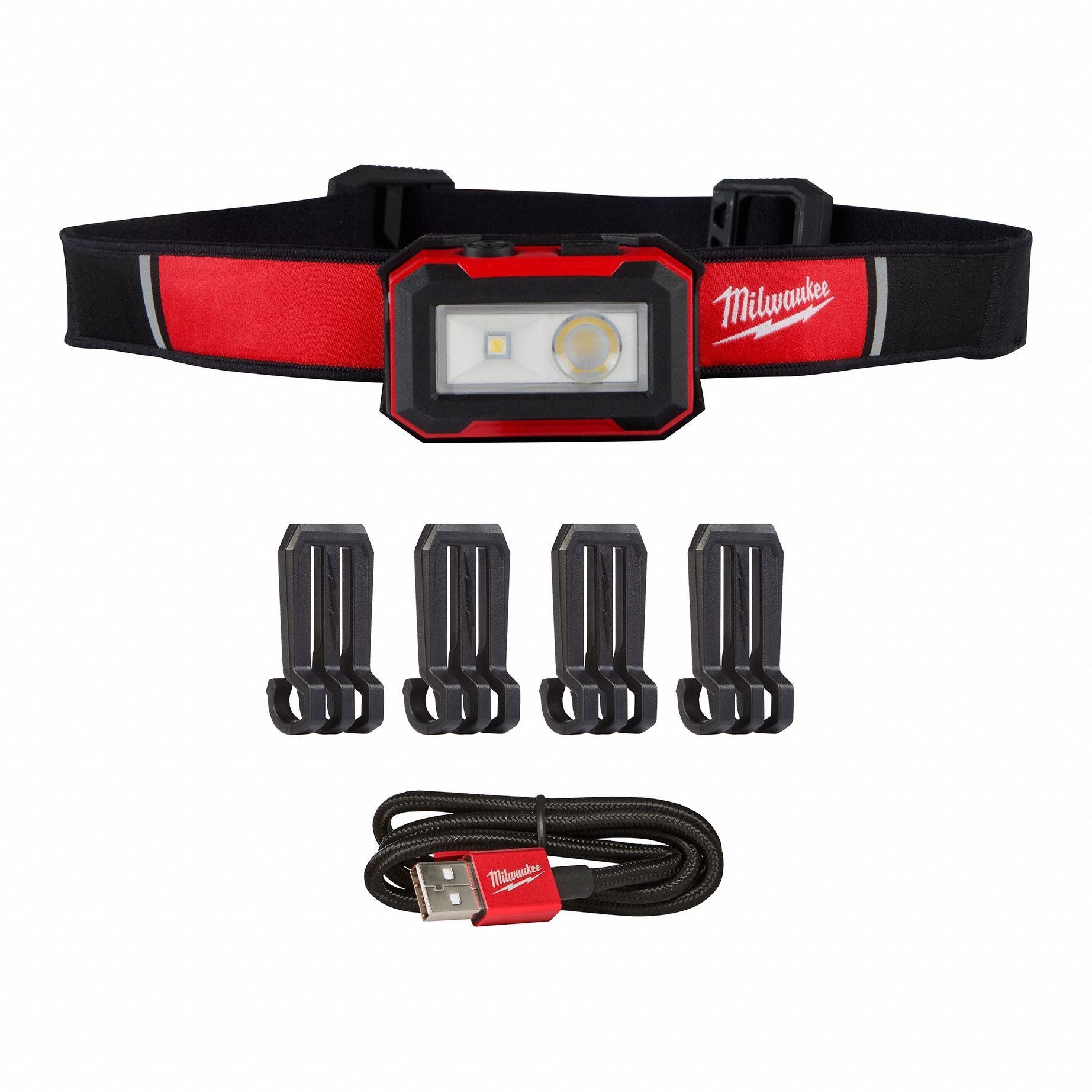 Headlamp Plastic Black Red 450lm
