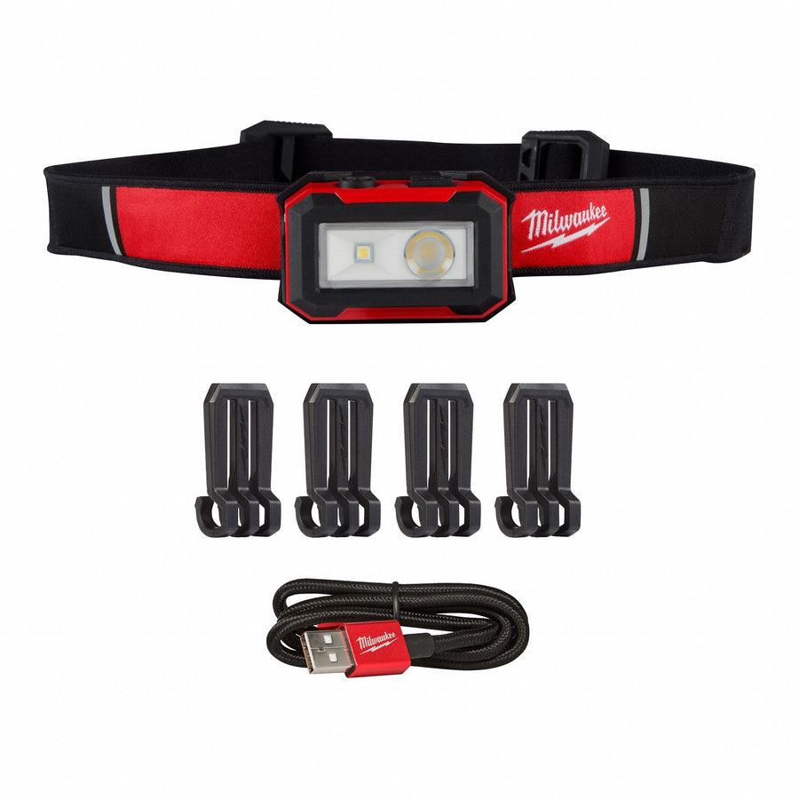 Headlamp Plastic Black Red 450lm