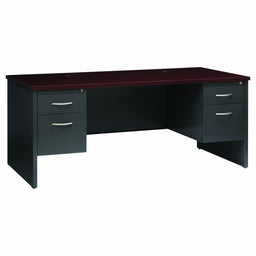 Office Desk 29 1/2 H Charcoal/Mahogany