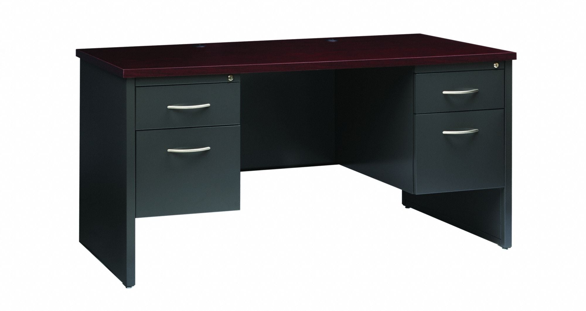 Office Desk 29 1/2 H Charcoal/Mahogany