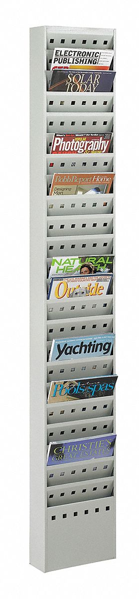 Literature Rack 65 1/2 H Gray