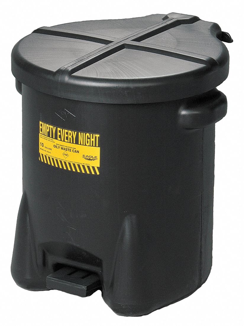 K8552 Oily Waste Can 10 gal Polyethylene Black