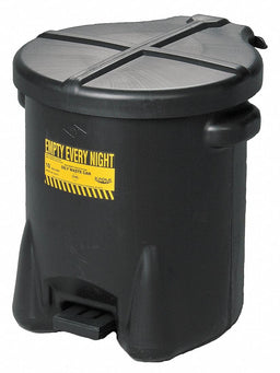 K8552 Oily Waste Can 10 gal Polyethylene Black
