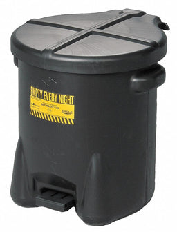 K8553 Oily Waste Can 14 gal Polyethylene Black