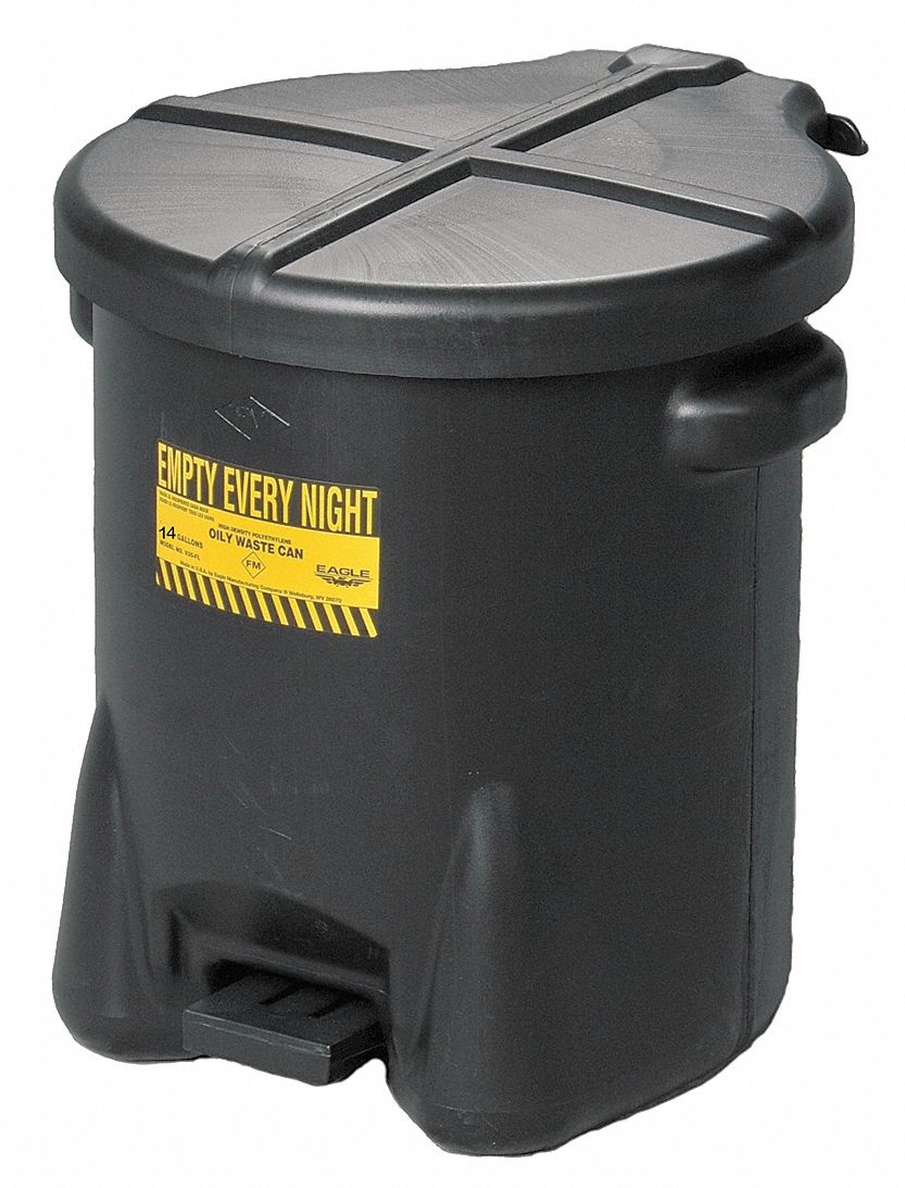 K8553 Oily Waste Can 14 gal Polyethylene Black