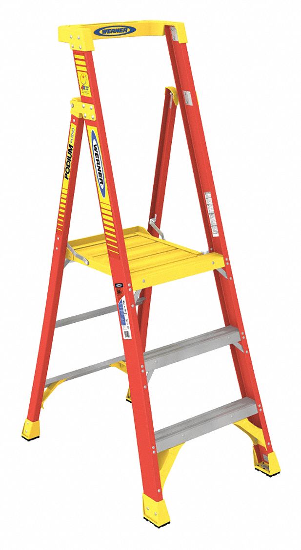 Podium Stepladder 3 ft Fiberglass 300 lb