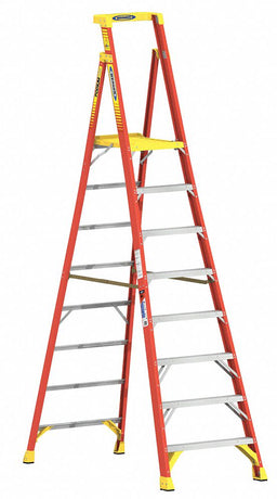 Podium Stepladder 8 ft Fiberglass 300 lb