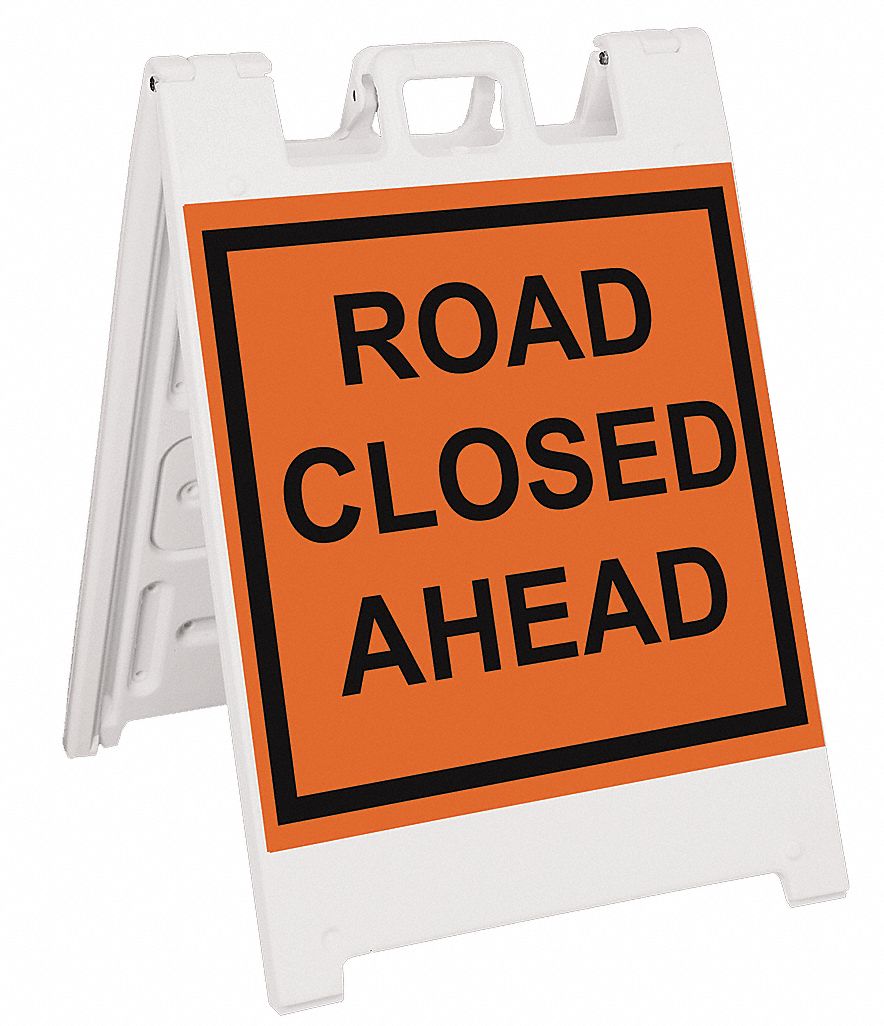 Barricade Sign Road Closed Ahead 45 in H