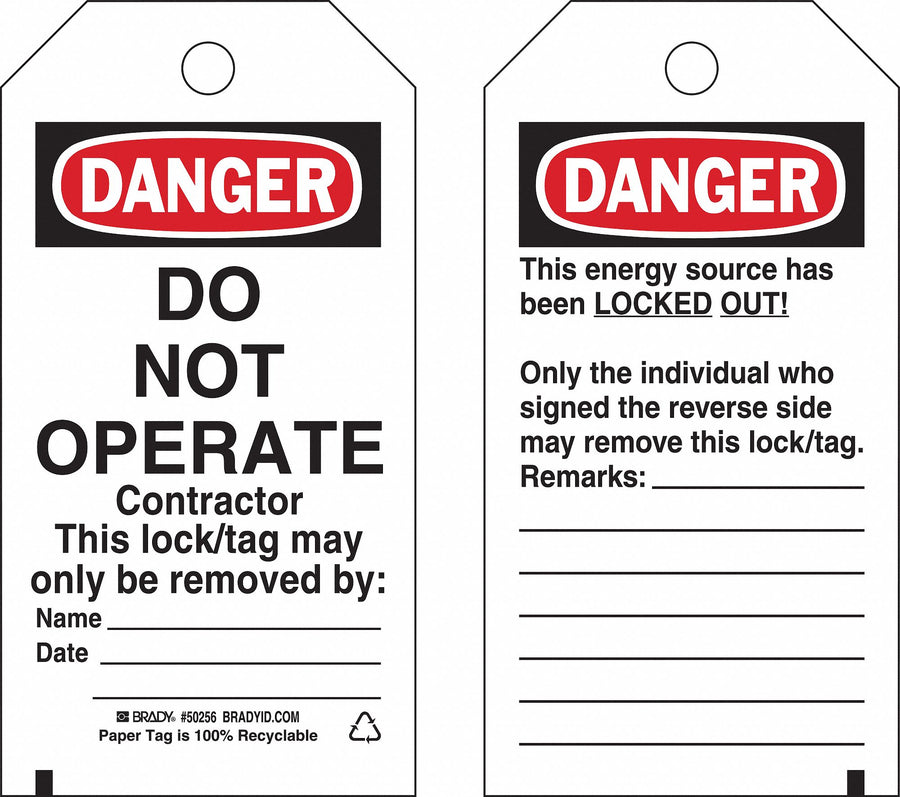 Danger Tag 5-3/4inHx3inW Cardstock PK25