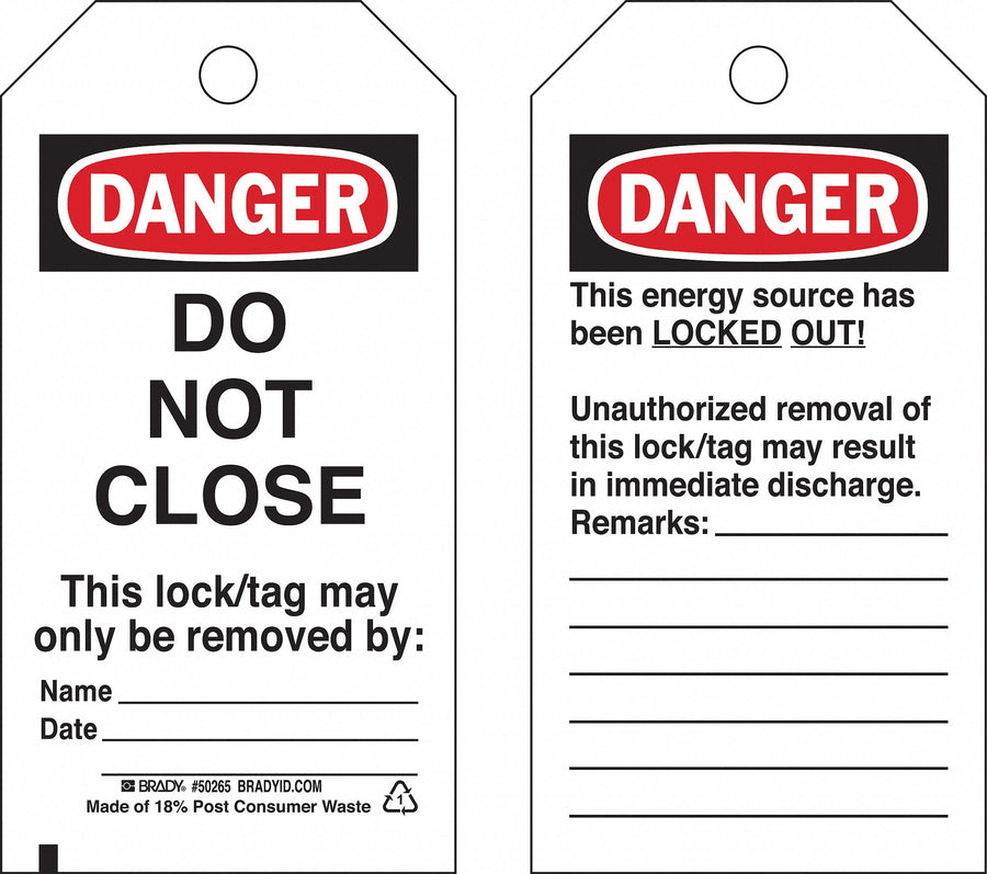 Danger Tag 5-1/2inHx3inW Poly Brass PK25