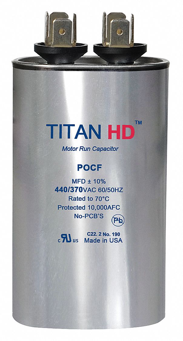 Motor Run Capacitor 55 MFD 3 13/32  H