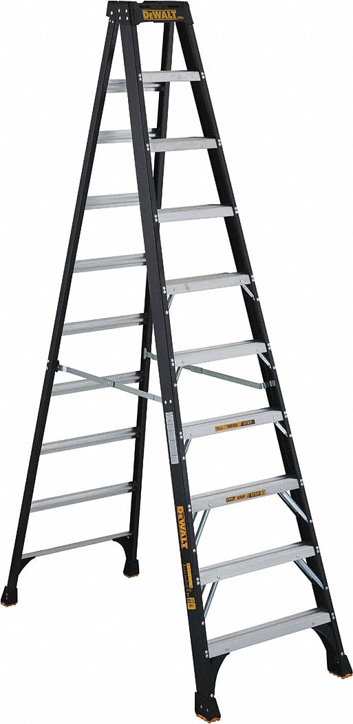 Stepladder Fiberglass 10 ft H 300 lb Cap