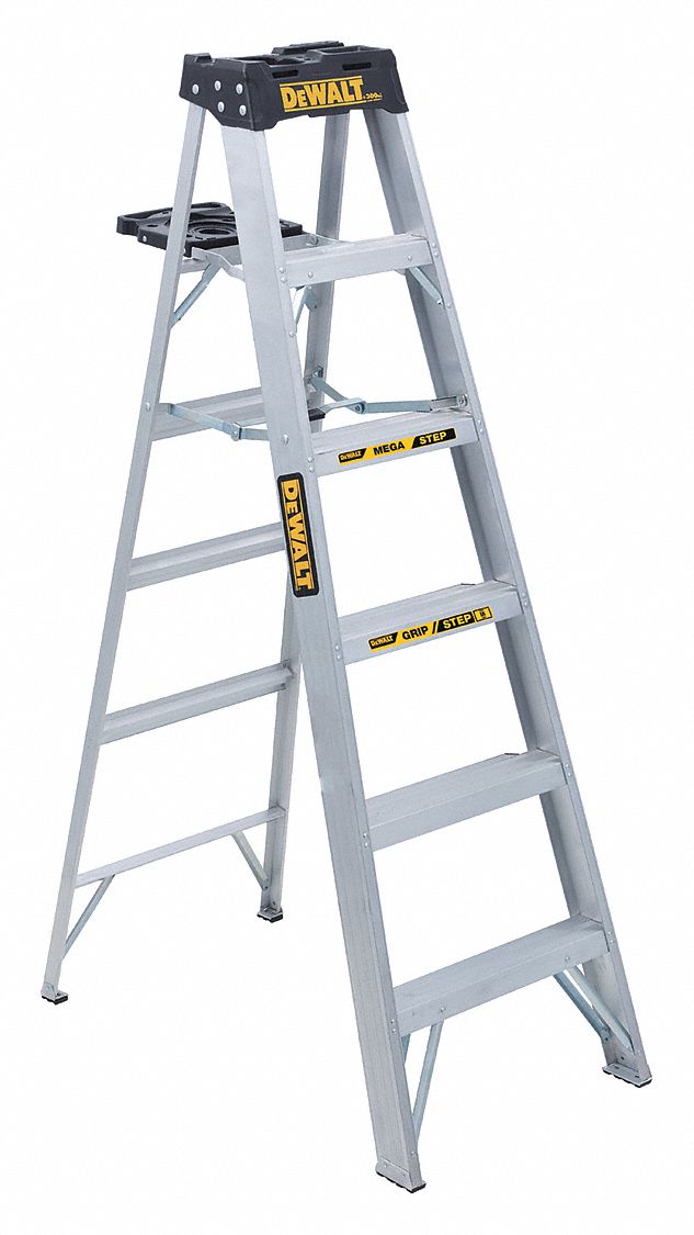 Stepladder Aluminum 6 ft H 300 lb Cap.