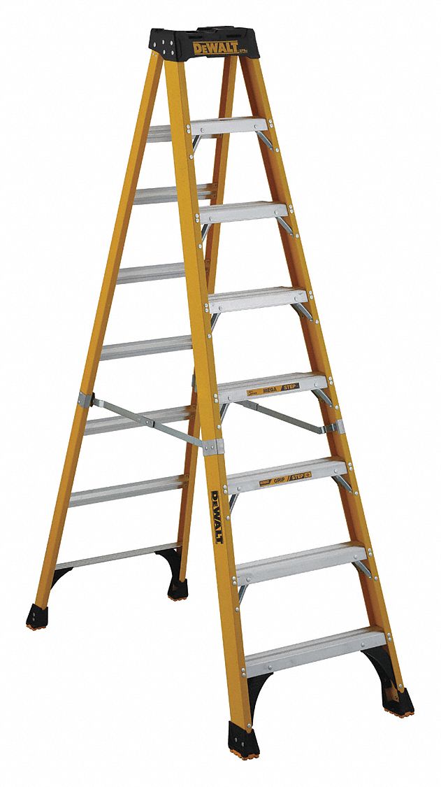Stepladder Fiberglass 8 ft H 375 lb Cap