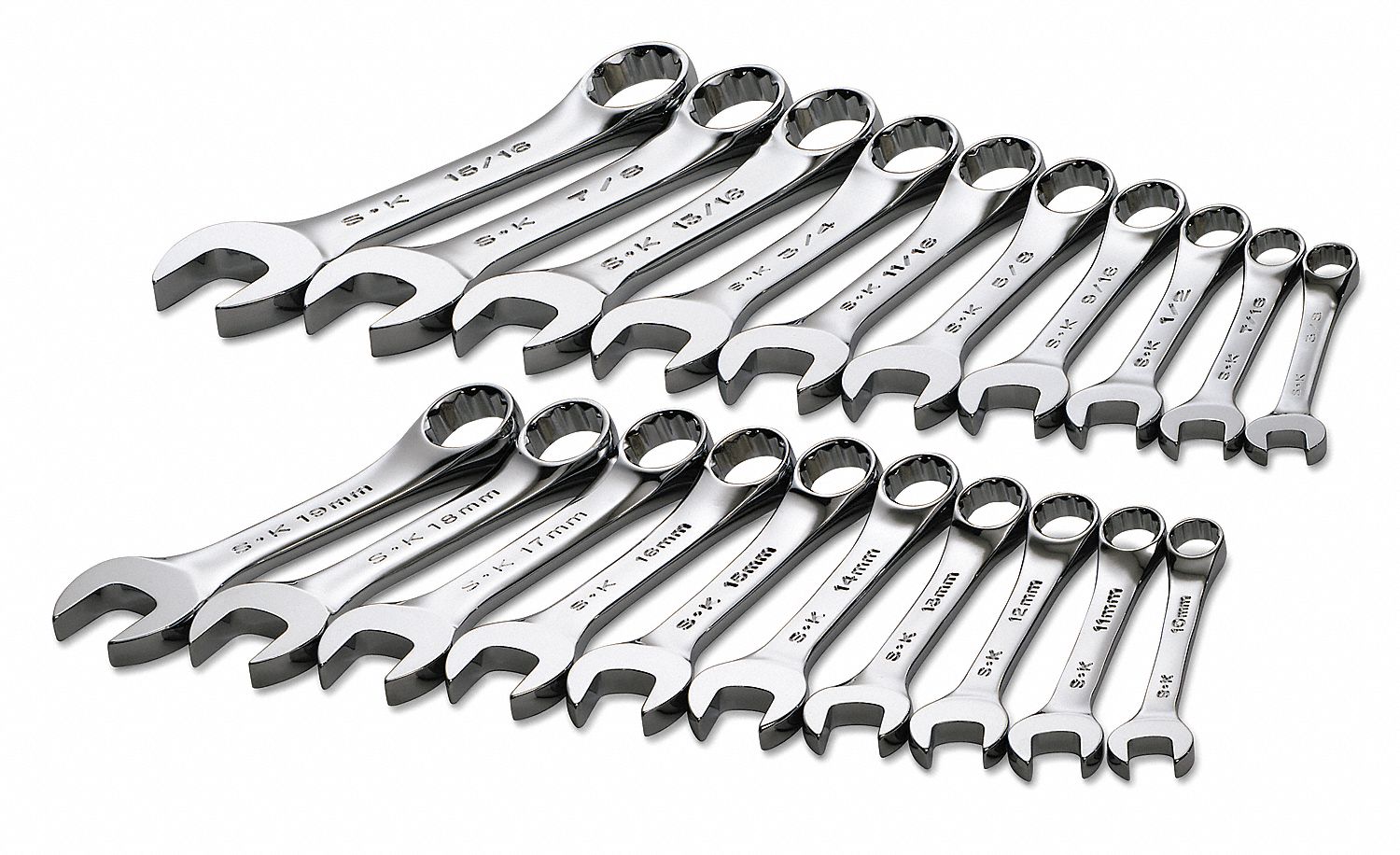 Combo Wrench St Steel Chrome Stnrd Ofst