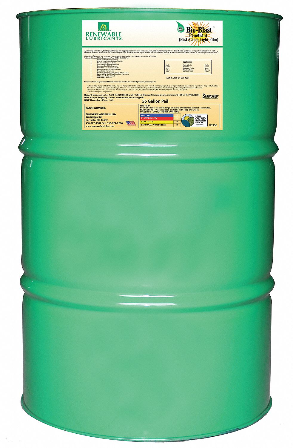 Biodegradable Bio-Blast Lubricant 55 Gal