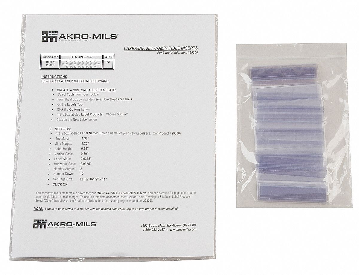 Label Holder Clear Pocket PK25