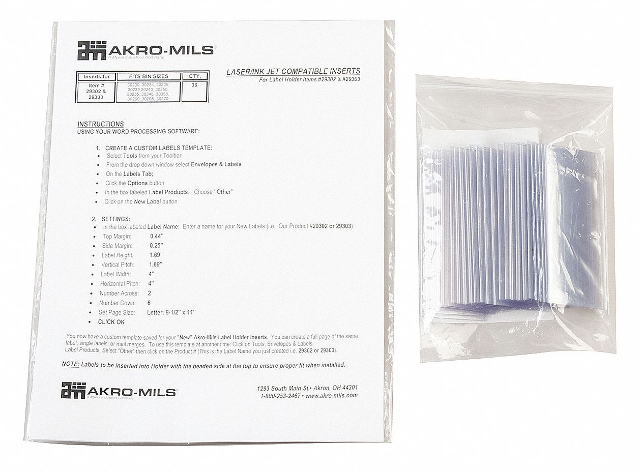 Label Holder Clear Pocket PK25
