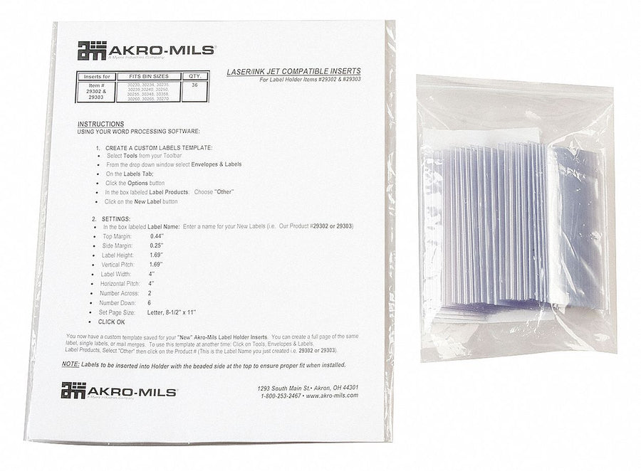 Label Holder Clear Pocket PK25