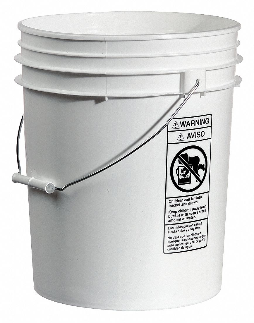 Pail Polyethylene White Open Head