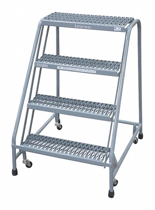 Rolling Ladder Steel 40In. H. Gray