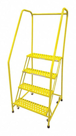 Rolling Ladder Steel 70In. H. Yellow