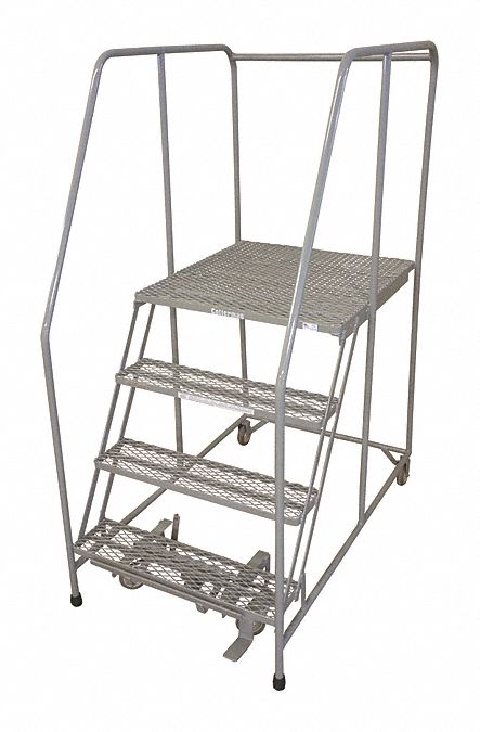 Rolling Ladder Steel 70In. H. Gray