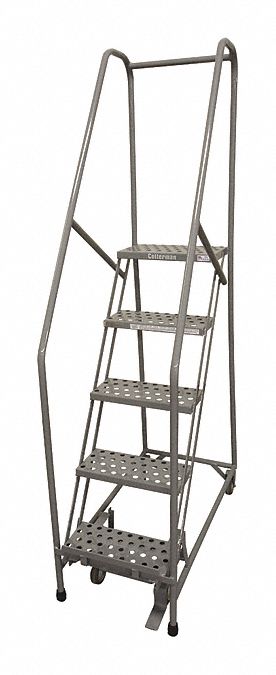 Rolling Ladder Steel 80In. H. Gray