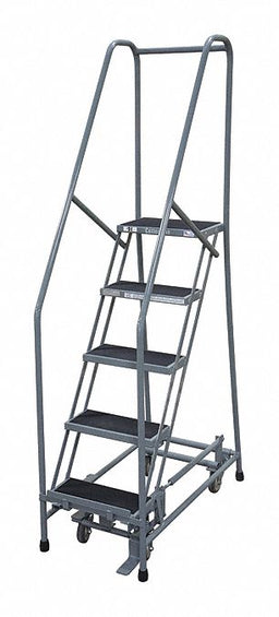 Rolling Ladder Steel 80In. H. Gray