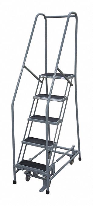 Rolling Ladder Steel 80In. H. Gray