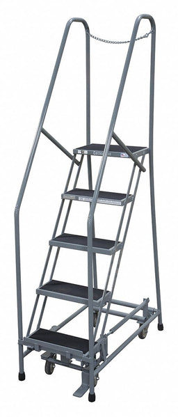 Rolling Ladder Steel 80In. H. Gray