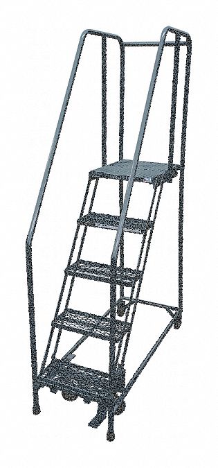 Rolling Ladder Steel 80In. H. Gray