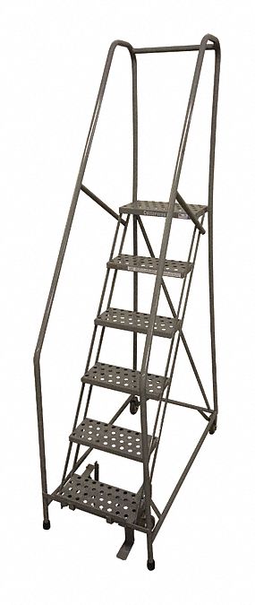 Rolling Ladder Steel 90In. H. Gray