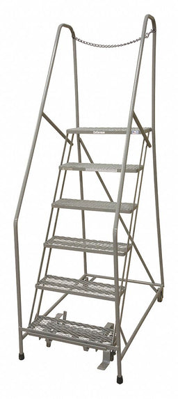 Rolling Ladder Steel 90In. H. Gray