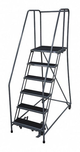 Rolling Ladder Steel 90In. H. Gray