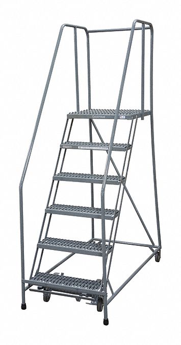 Rolling Ladder Steel 90In. H. Gray