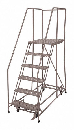 Rolling Ladder Steel 90In. H. Gray