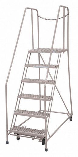 Rolling Ladder Steel 90In. H. Gray