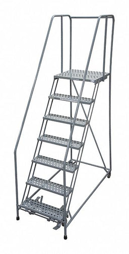 Rolling Ladder Steel 100In. H. Gray