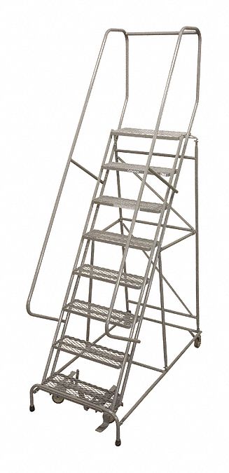 Rolling Ladder Steel 110In. H. Gray