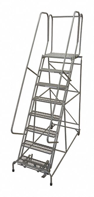 Rolling Ladder Steel 110In. H. Gray