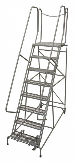 Rolling Ladder Steel 110In. H. Gray
