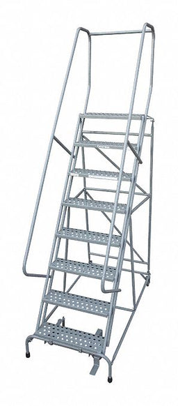 Rolling Ladder Steel 110In. H. Gray